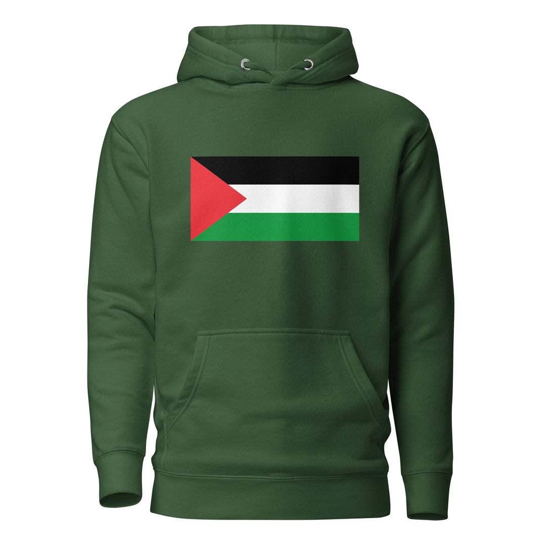 Women Hoodie - Palestine Flag, Forest Green