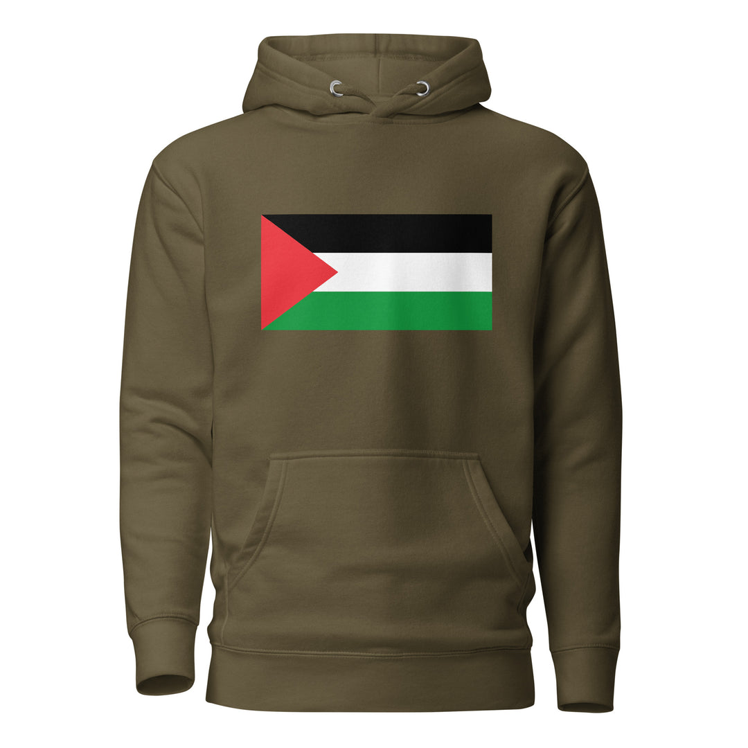 Women Hoodie - Palestine Flag, Military Green