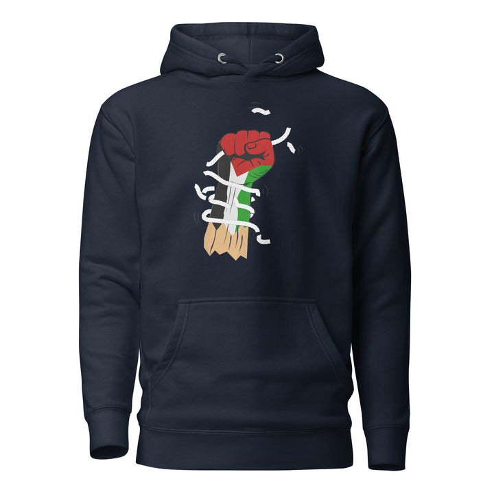 Women Hoodie - Palestine Hand, Navy Blazer