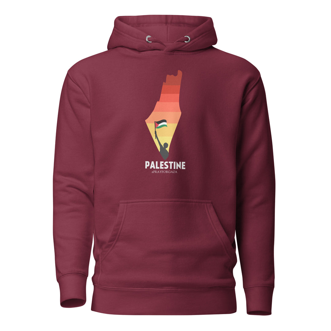 Women Hoodie - Palestine Map, Maroon