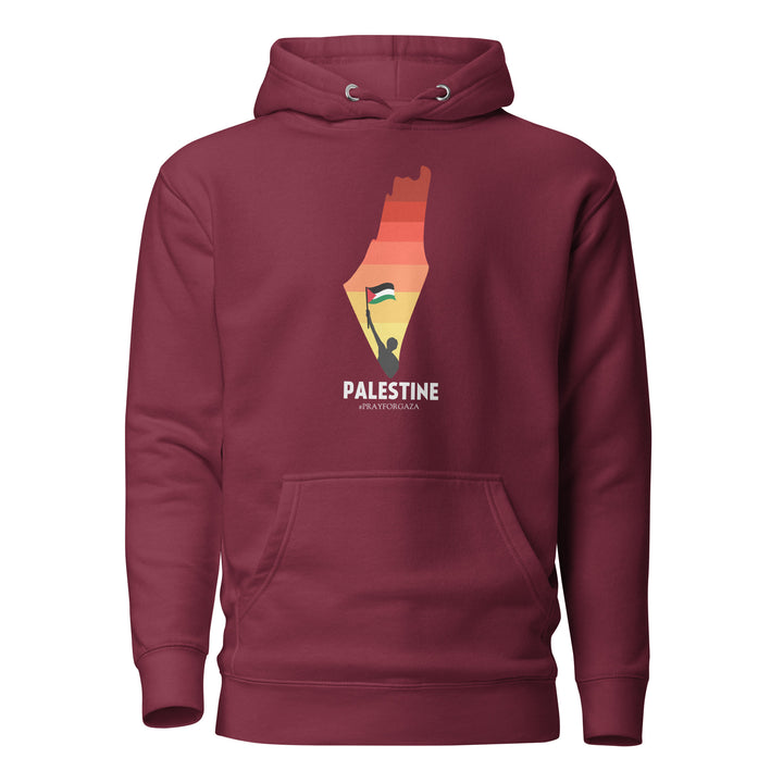Women Hoodie - Palestine Map, Maroon