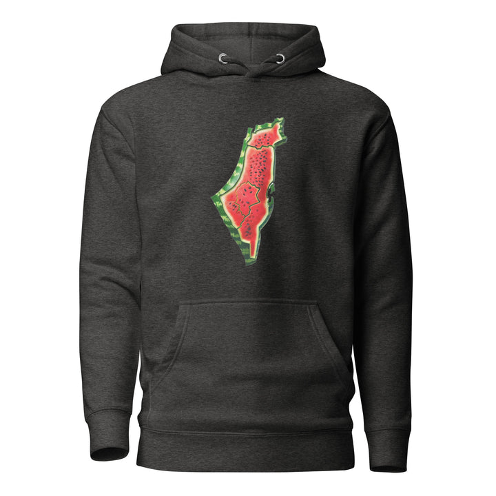 Women Hoodie - Palestine Watermelon, Charcoal Heather
