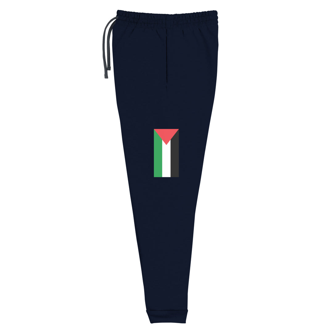 Women Joggers - Palestine Flag, J. Navy Left Leg