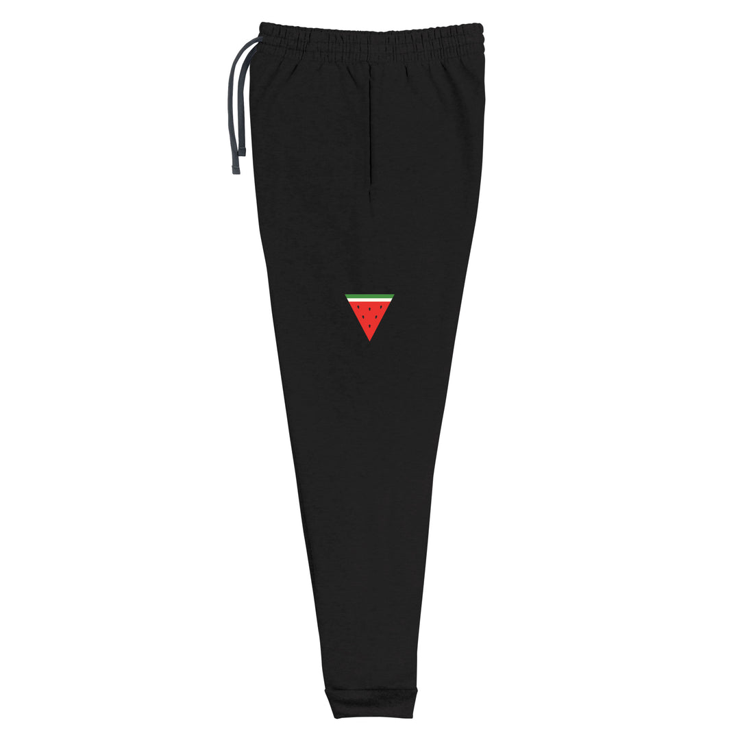Women Joggers - Triangle Watermelon, Black Left Leg