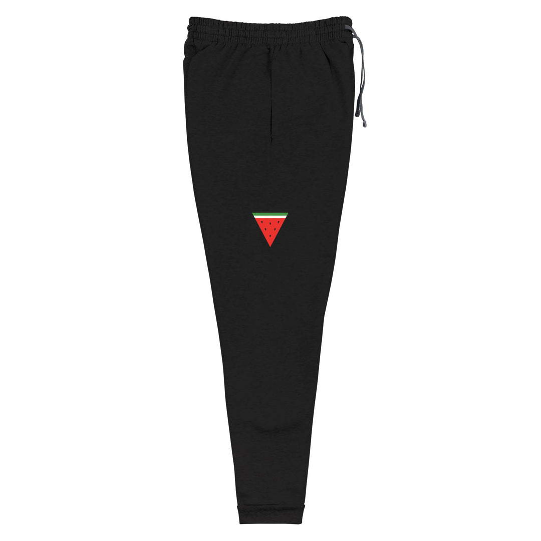 Women Joggers - Triangle Watermelon, Black Right Leg
