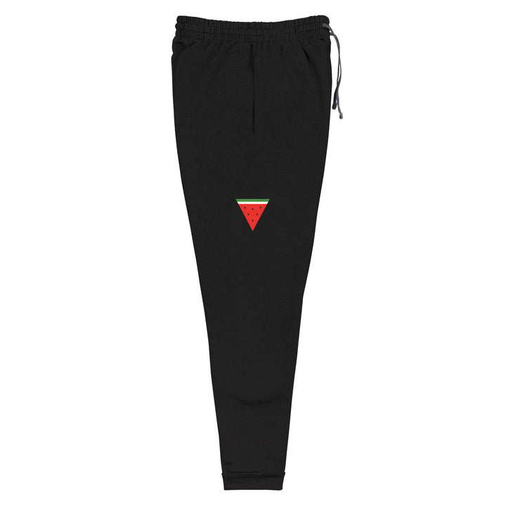 Women Joggers - Triangle Watermelon, Black Right Leg