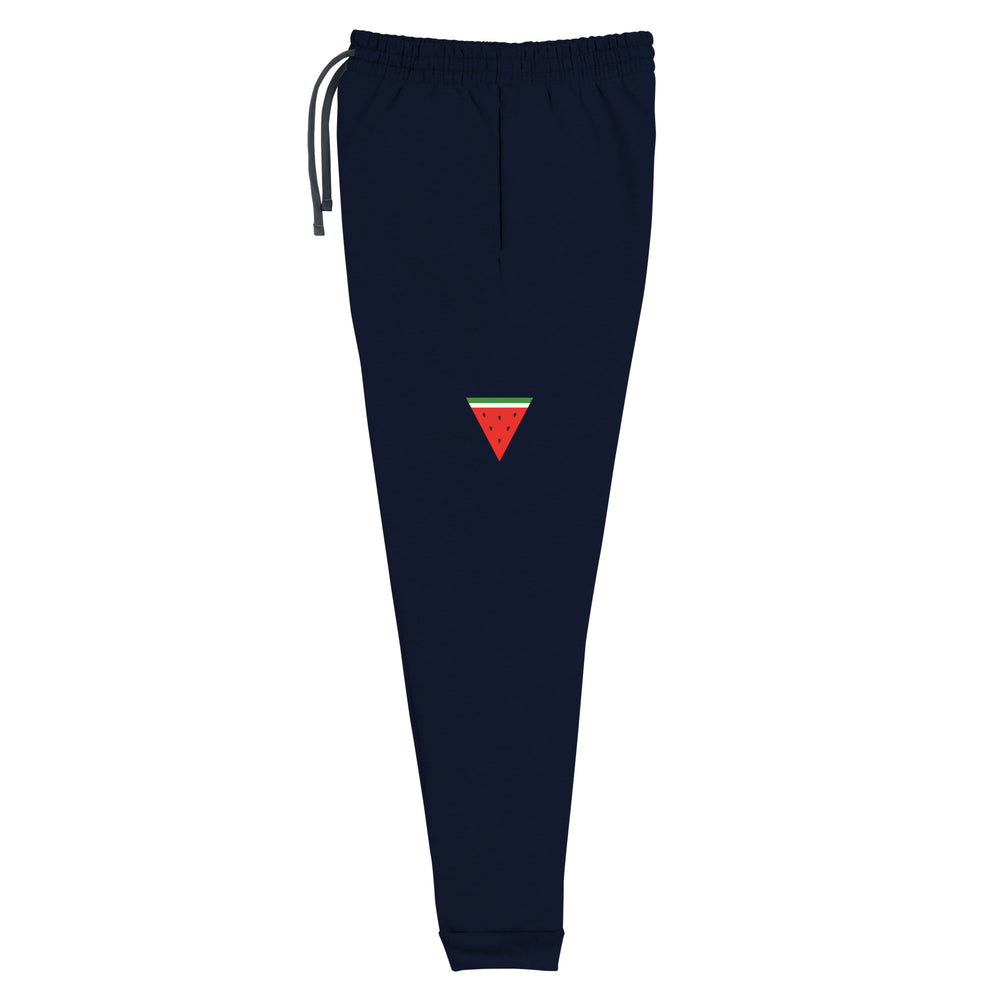 Women Joggers - Triangle Watermelon, J. Navy Left Leg