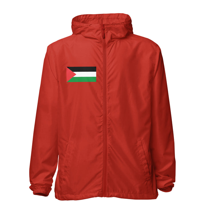 Women lightweight zip up windbreaker - Palestine Flag, Lightweight Zip Up Windbreaker Red