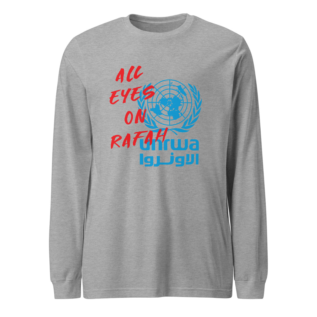 Women Long Sleeve Tee - All Eyes on Rafah, Heather