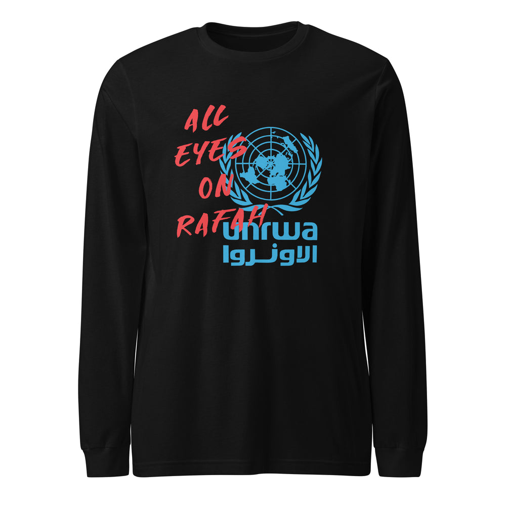 Women Long Sleeve Tee - All Eyes on Rafah, Black
