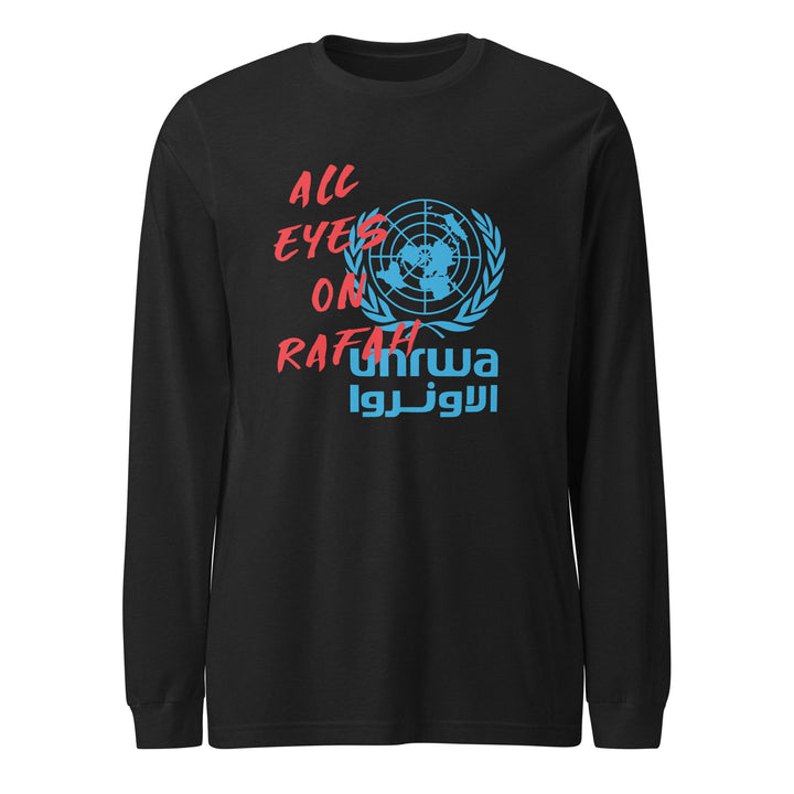 Women Long Sleeve Tee - All Eyes on Rafah, Black Heather