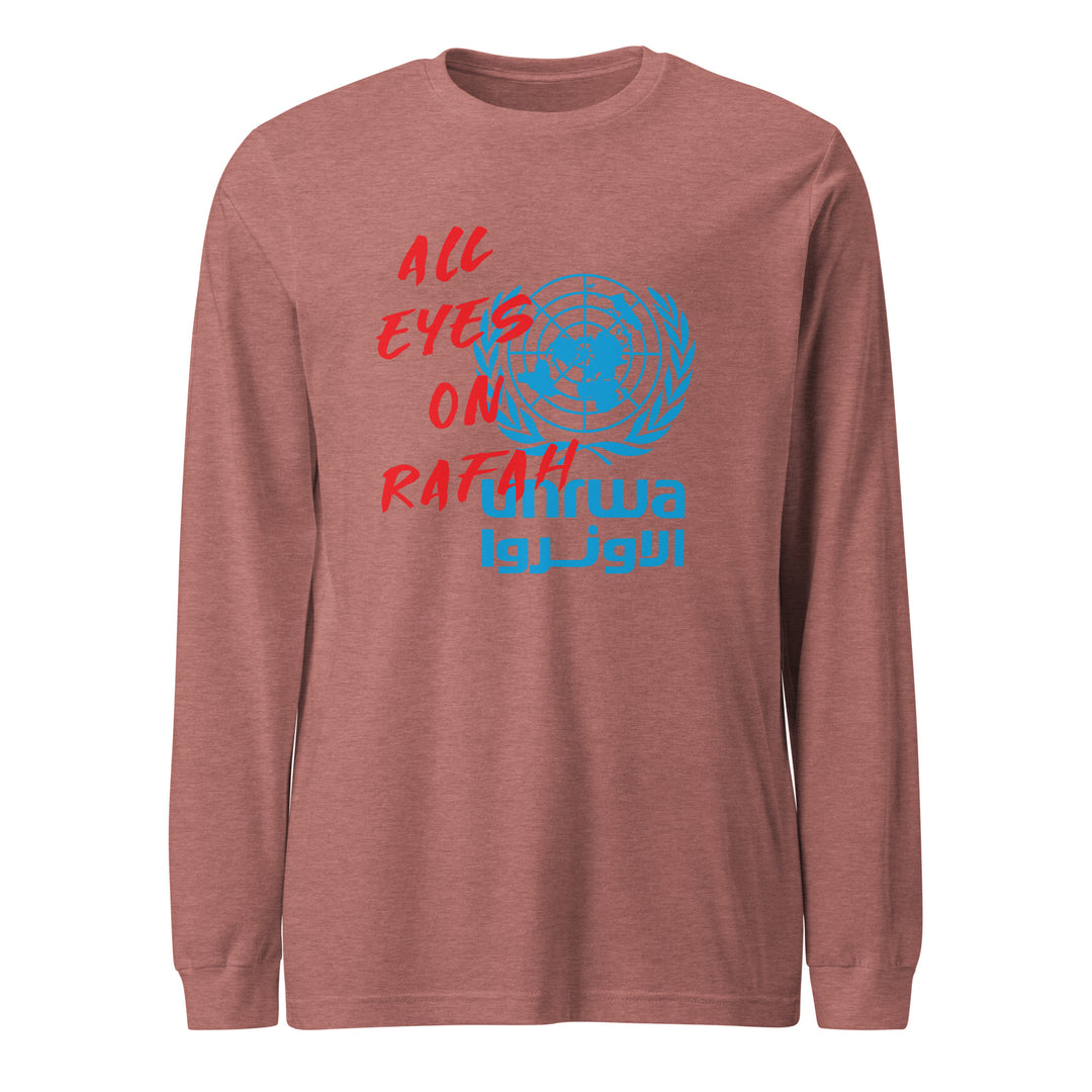 Women Long Sleeve Tee - All Eyes on Rafah, Heather Mauve