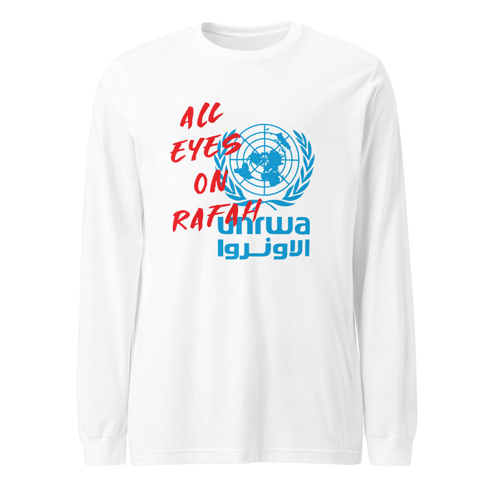 Women Long Sleeve Tee - All Eyes on Rafah, White