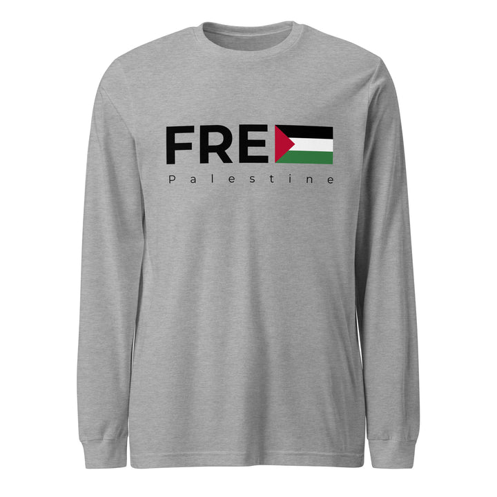 Women Long Sleeve Tee - Free Palestine, Heather