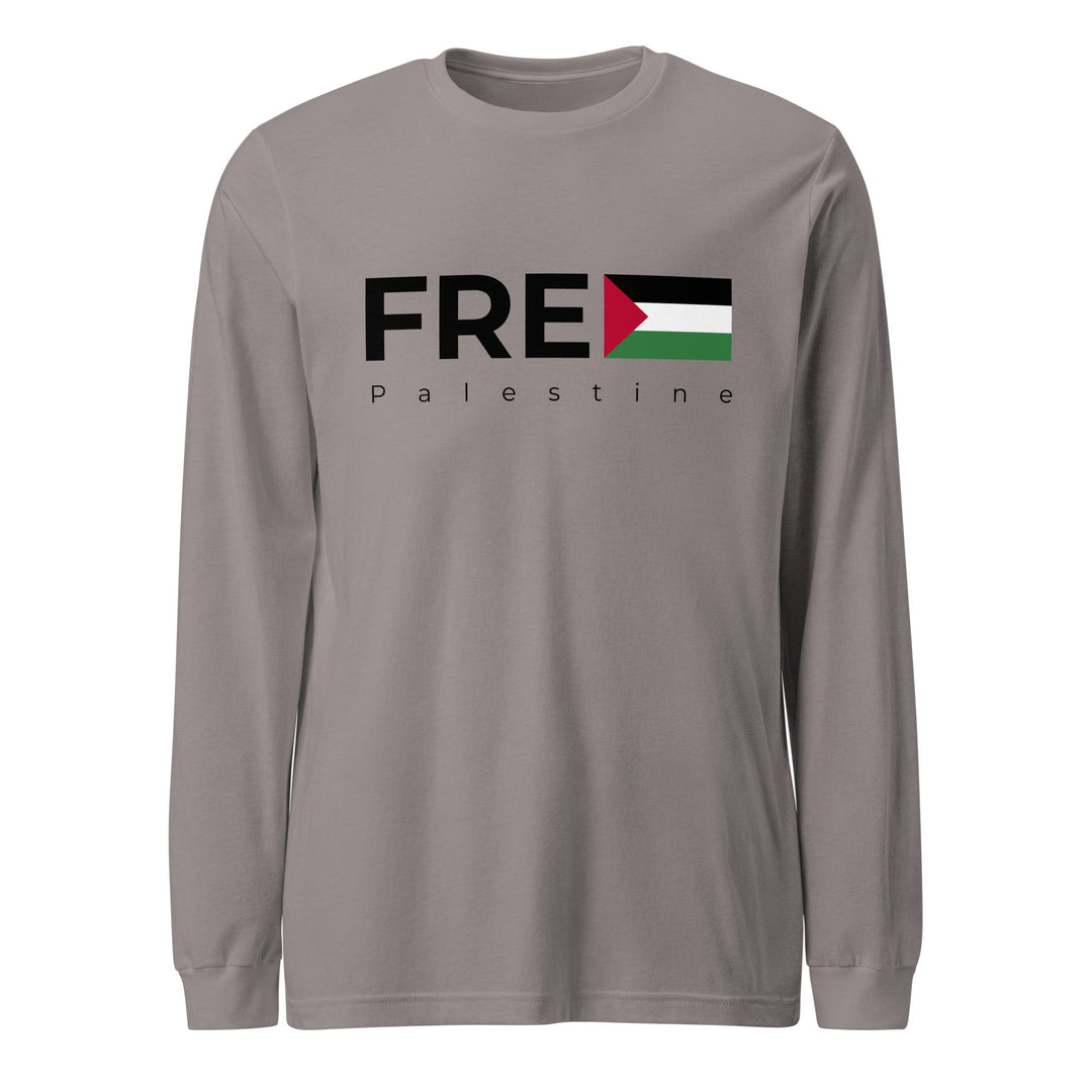 Women Long Sleeve Tee - Free Palestine, Storm