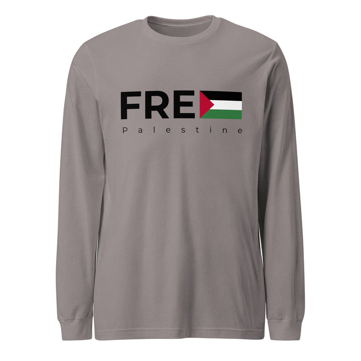 Women Long Sleeve Tee - Free Palestine, Storm