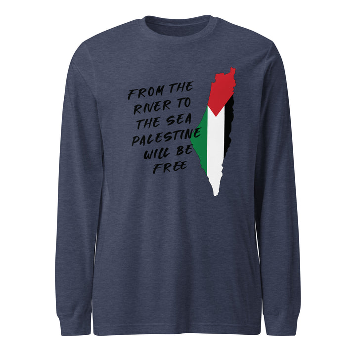 Women Long Sleeve Tee - From the River, Heather Navy