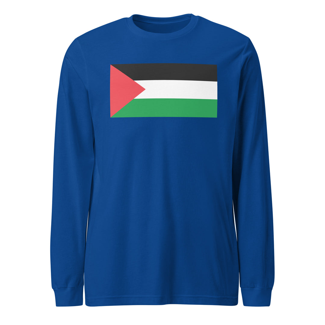 Women Long Sleeve Tee - Palestine Flag, True Royal