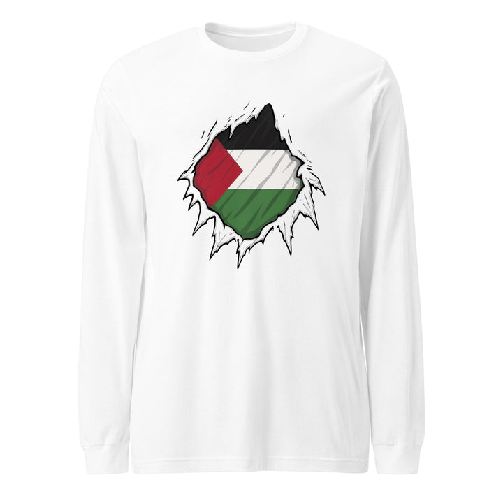 Women Long Sleeve Tee - Palestine Hero, White