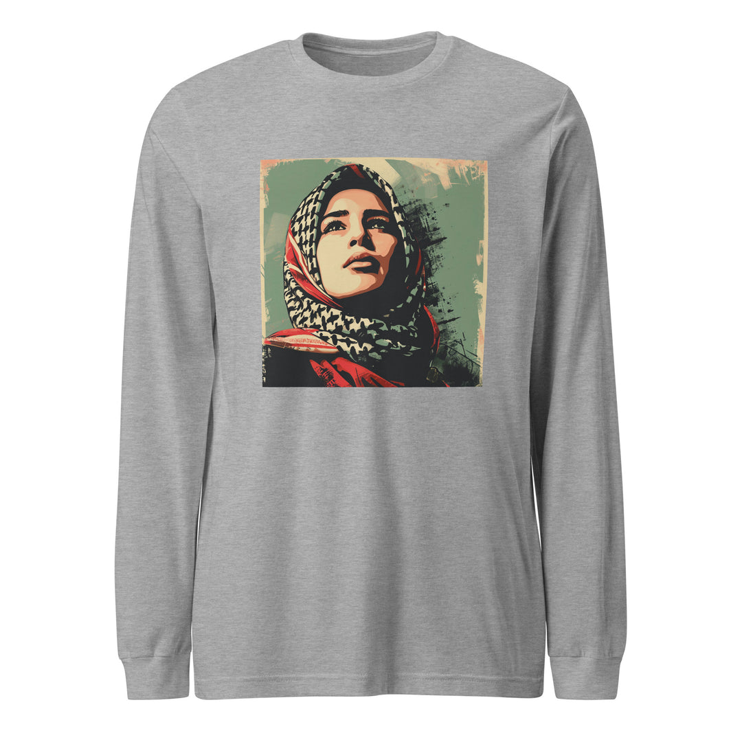 Women Long Sleeve Tee - Palestine Hope, Heather