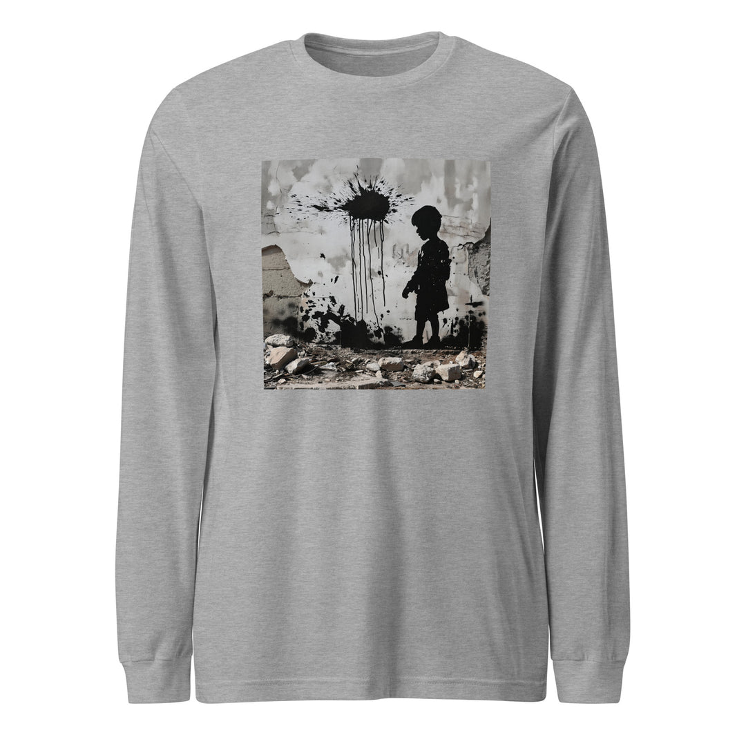 Women Long Sleeve Tee - Palestine Wall, Heather