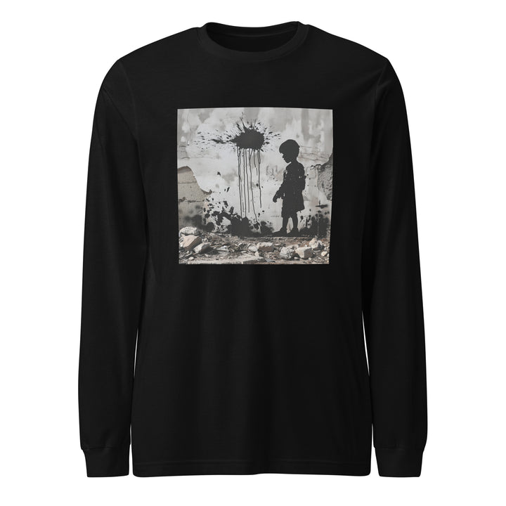 Women Long Sleeve Tee - Palestine Wall, Black