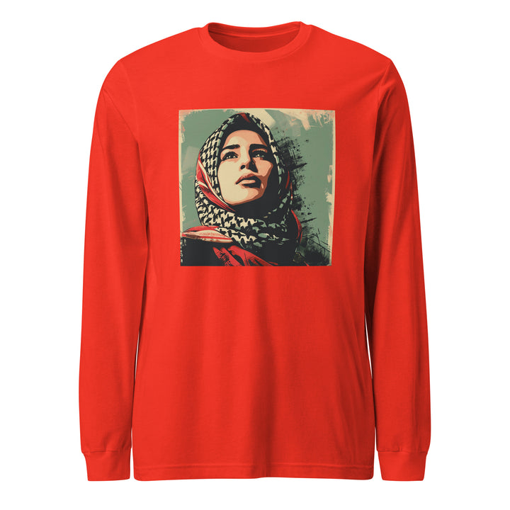 Women Long Sleeve Tee - Palestine Hope, Poppy