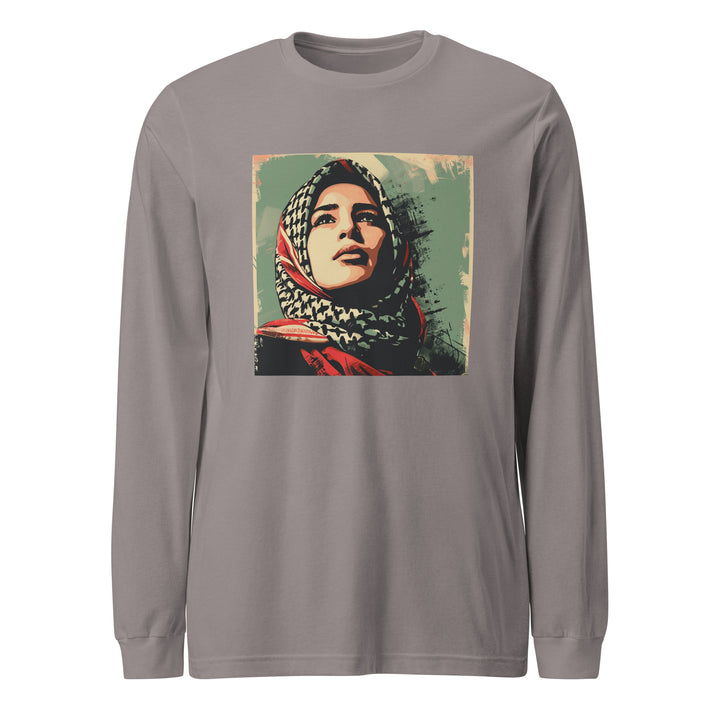 Women Long Sleeve Tee - Palestine Hope, Storm