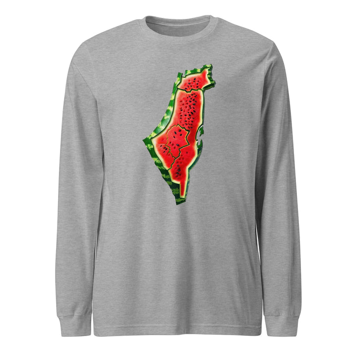 Women Long Sleeve Tee - Palestine Watermelon, Heather