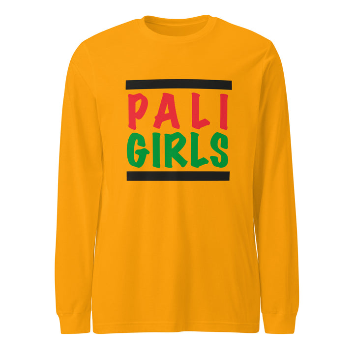 Women Long Sleeve Tee - Palestinian Girls, Gold