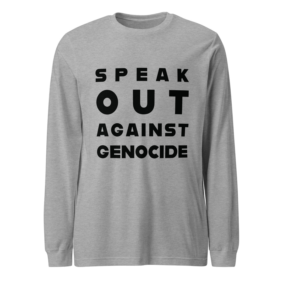 Women Long Sleeve Tee - Speak out against genocide, Heather