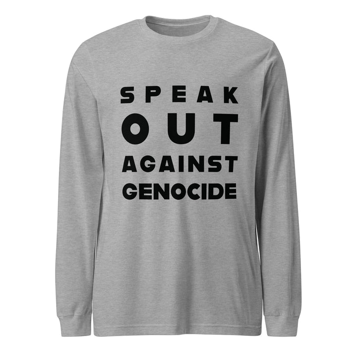 Women Long Sleeve Tee - Speak out against genocide, Heather