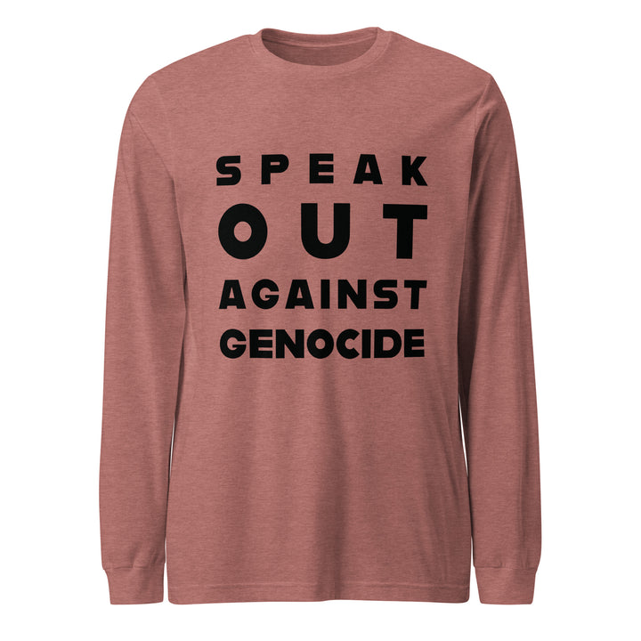 Women Long Sleeve Tee - Speak out against genocide, Heather Mauve