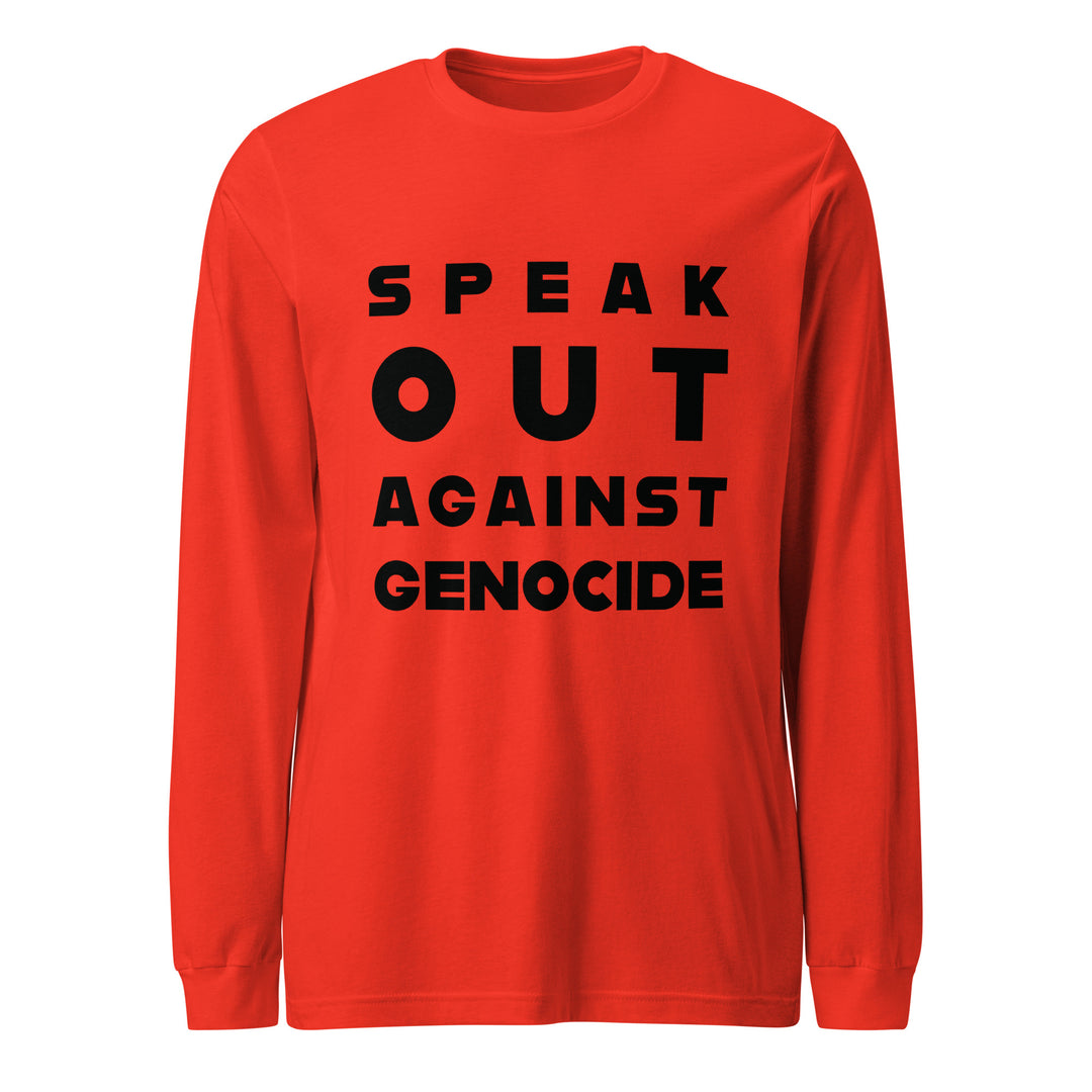 Women Long Sleeve Tee - Speak out against genocide, Poppy