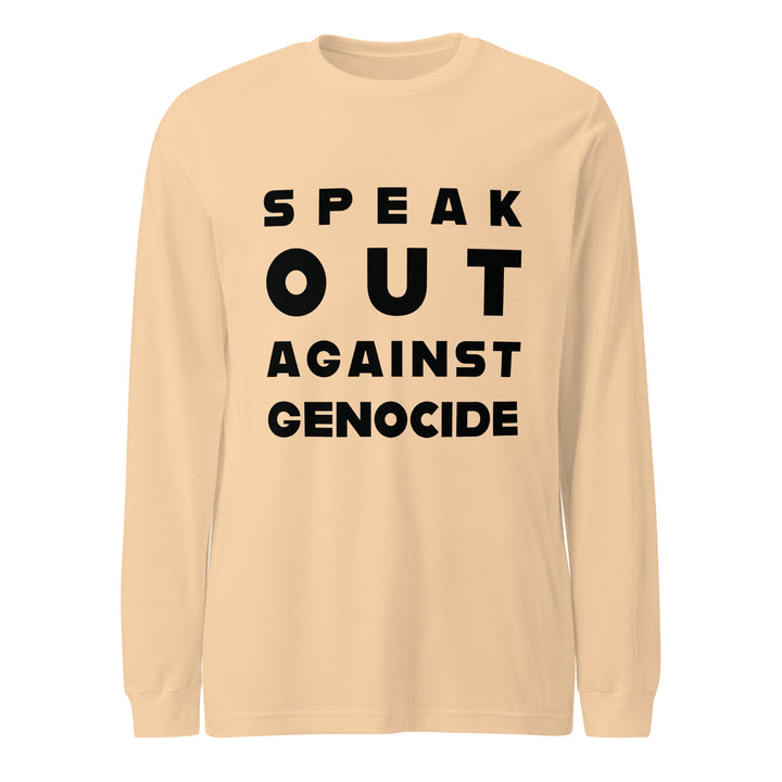 Women Long Sleeve Tee - Speak out against genocide, Sand Dune