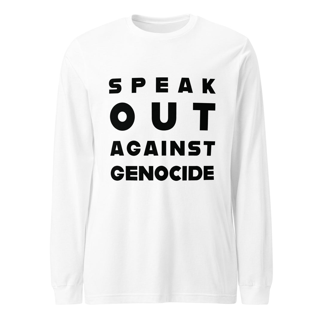 Women Long Sleeve Tee - Speak out against genocide, White