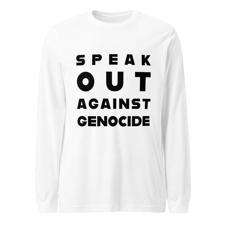 Women Long Sleeve Tee - Speak out against genocide, White