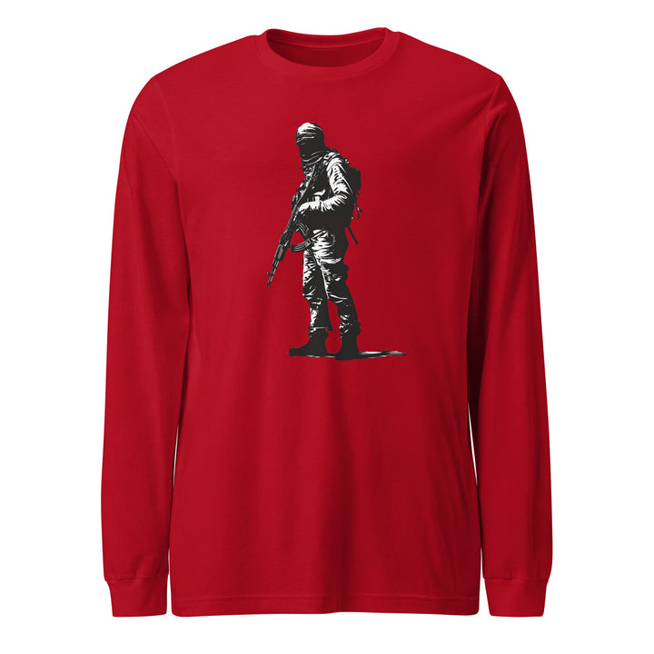 Women Long Sleeve Tee - The Fighter, Red
