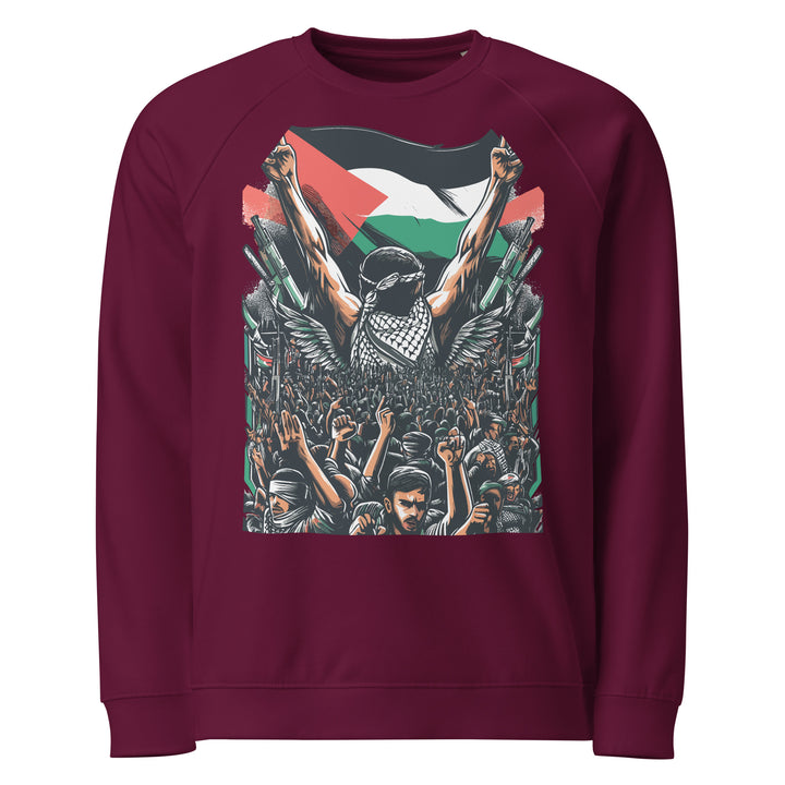 Women organic raglan sweatshirt - Art by Moh, Burgundy