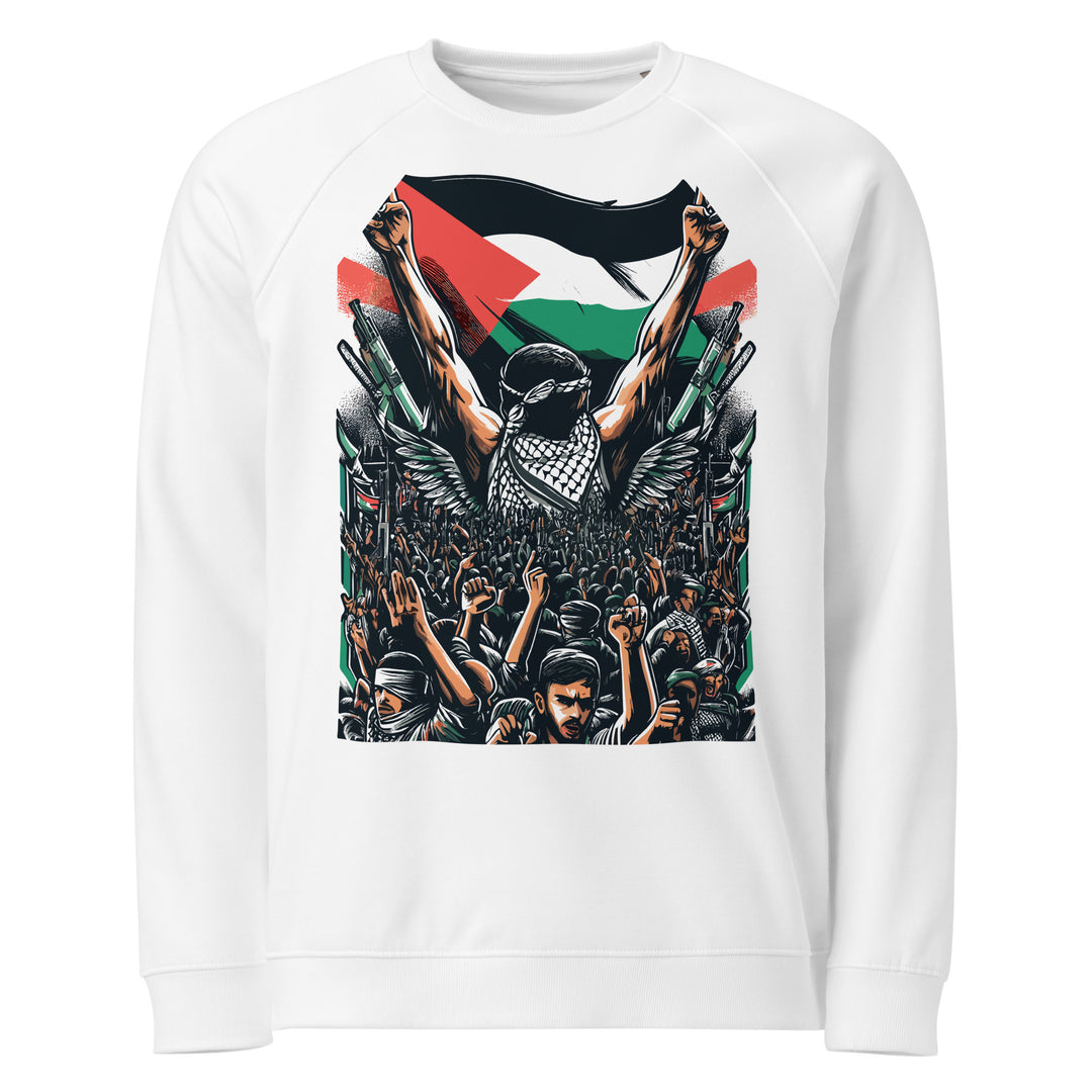 Women organic raglan sweatshirt - Art by Moh, White