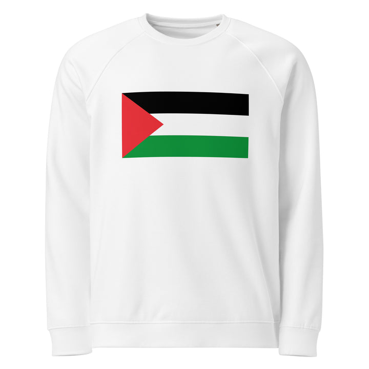 Women organic raglan sweatshirt - Palestine Flag, White