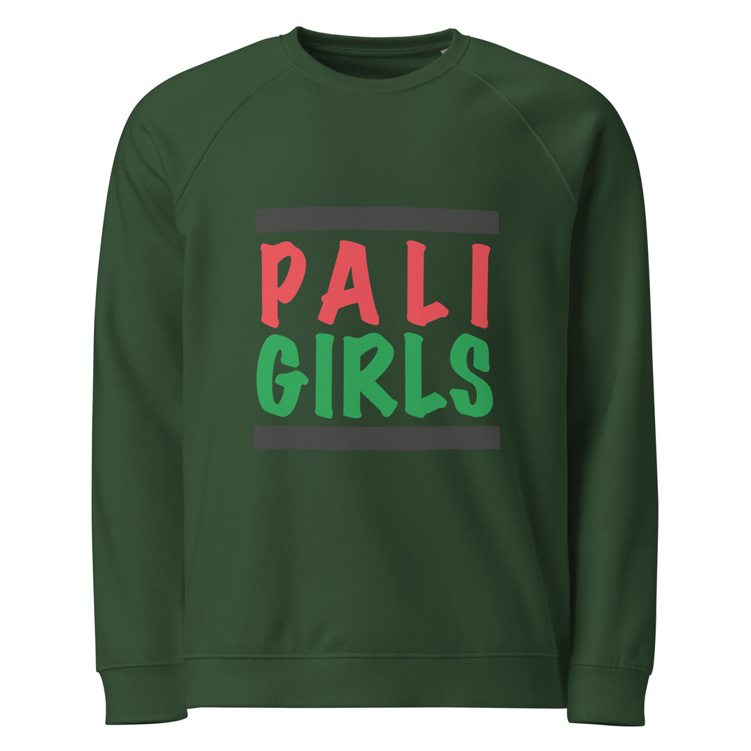 Women Organic Raglan Sweatshirt - Palestinian Girls, Green