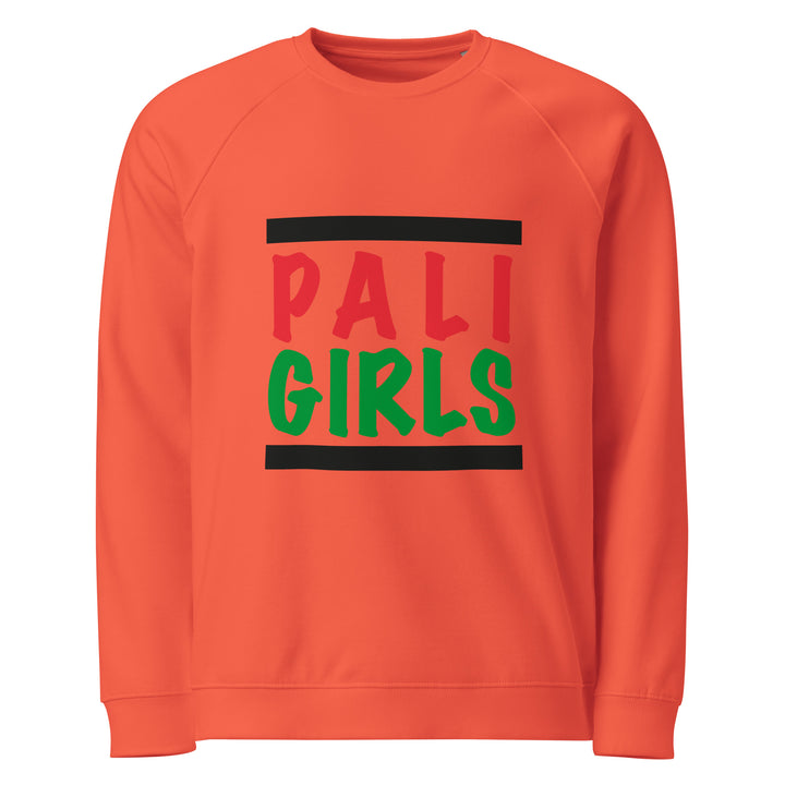 Women Organic Raglan Sweatshirt - Palestinian Girls, Burnt Orange