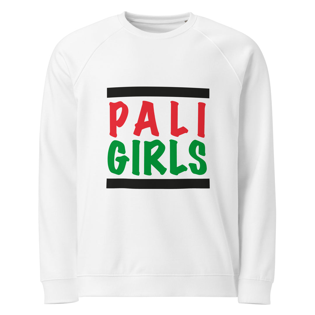 Women Organic Raglan Sweatshirt - Palestinian Girls, White