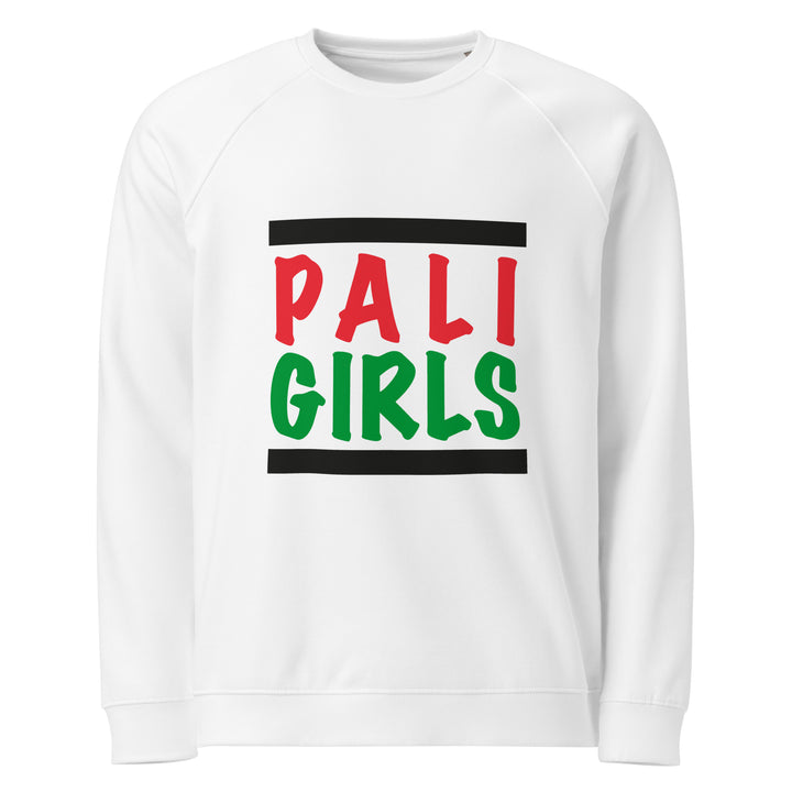 Women Organic Raglan Sweatshirt - Palestinian Girls, White