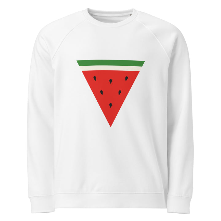 Women organic raglan sweatshirt - Triangle Watermelon, White