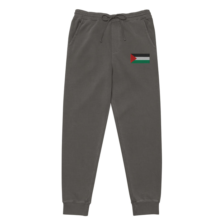 Women pigment-dyed sweatpants - Palestine Flag, Pigment Dyed Sweatpants Pigment Black