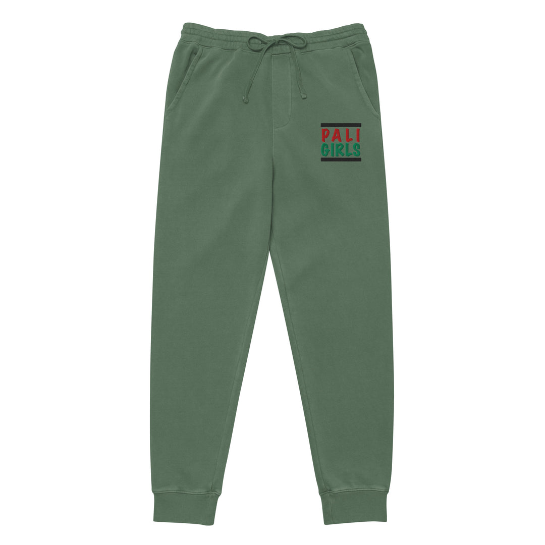 Women Pigment-Dyed Sweatpants - Palestinian Girls, Pigment Dyed Sweatpants Pigment Alpine Green