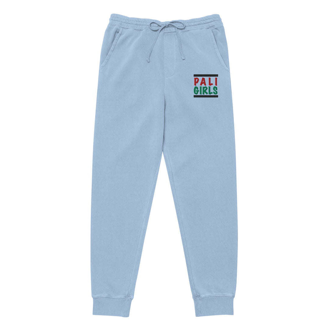 Women Pigment-Dyed Sweatpants - Palestinian Girls, Pigment Dyed Sweatpants Pigment Light Blue