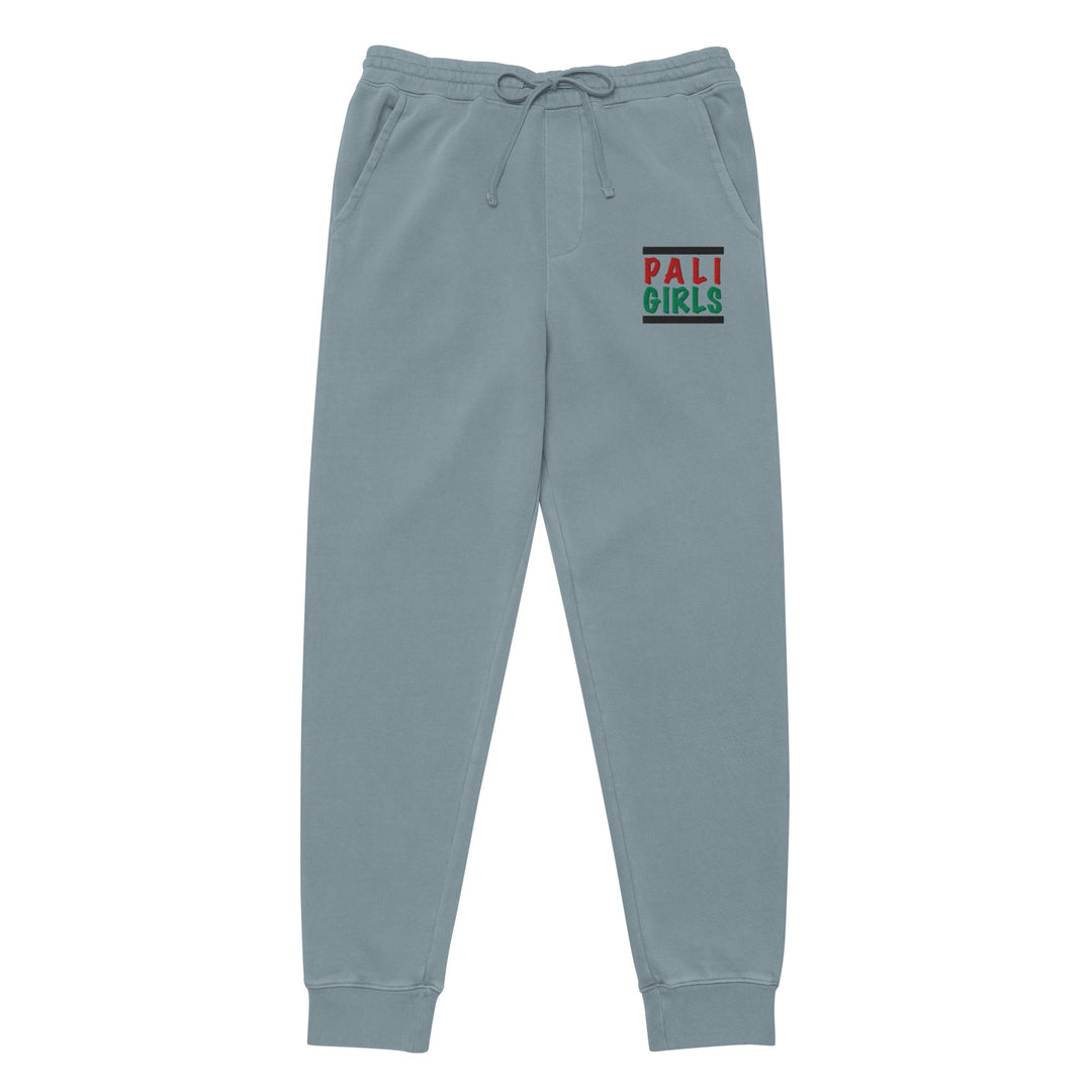 Women Pigment-Dyed Sweatpants - Palestinian Girls, Pigment Dyed Sweatpants Pigment Slate Blue